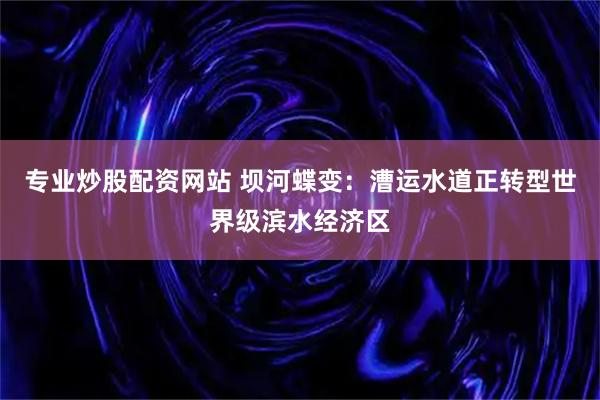 专业炒股配资网站 坝河蝶变：漕运水道正转型世界级滨水经济区